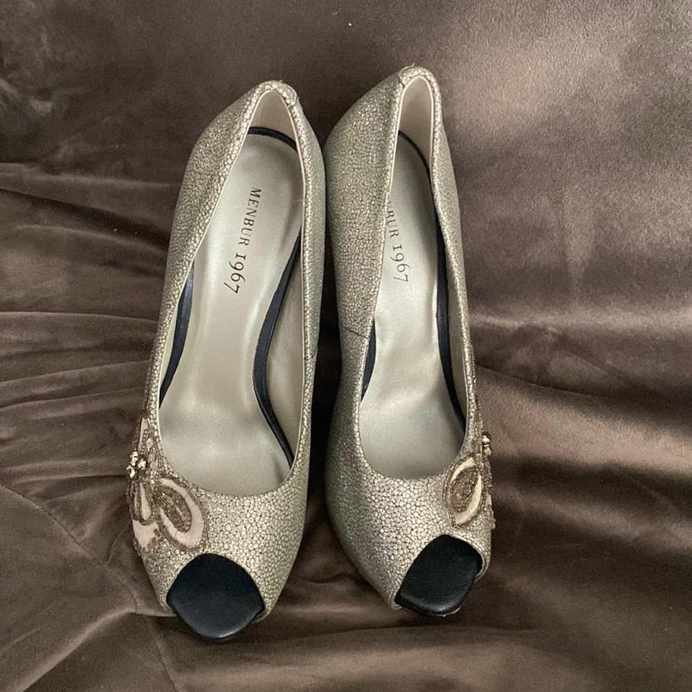 Menbur 1967 heels 39 sparkle silver blue